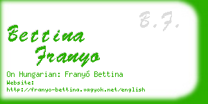 bettina franyo business card